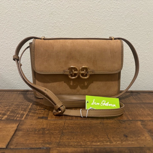 Sam Edelman Handbags - Sam Edelman Tan Crossbody Bag with Gold Tone Details